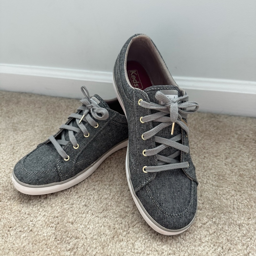 Keds Women's Center II Cotton Slub Sneaker Women's Shoes Size 8.5 Gray